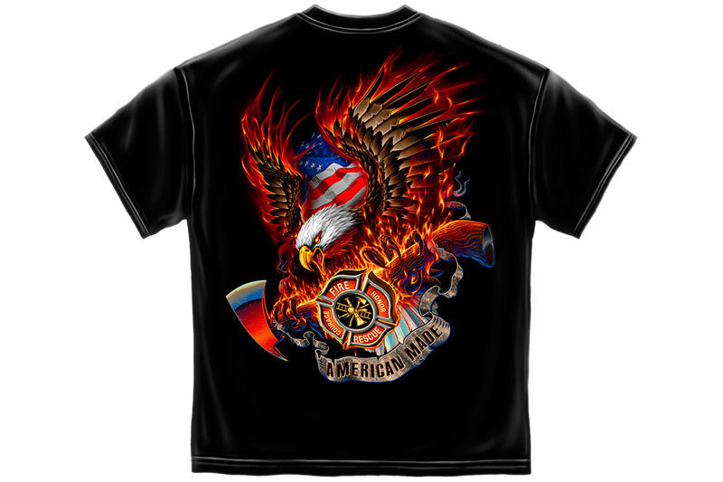 Patriotic fire eagle American Made Short Sleeve T Shirt