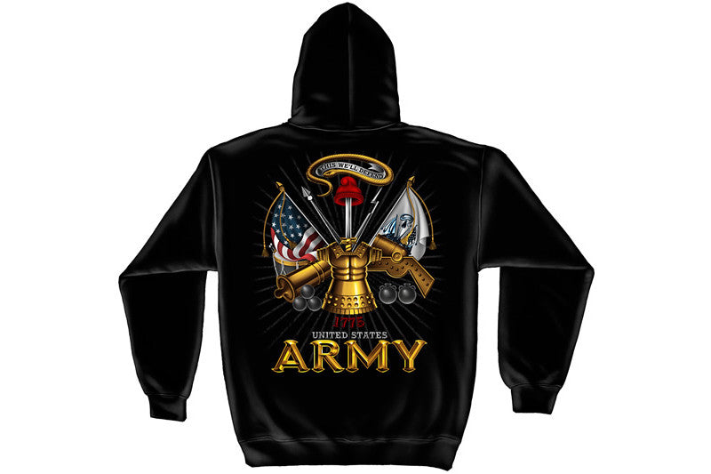 Army Antique armor Hooded Sweatshirt – Mustang Loot