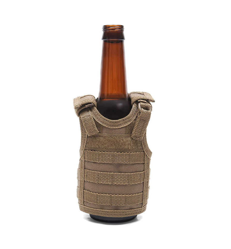 Tactical Beer Molle Vest Beverage Koozie Black